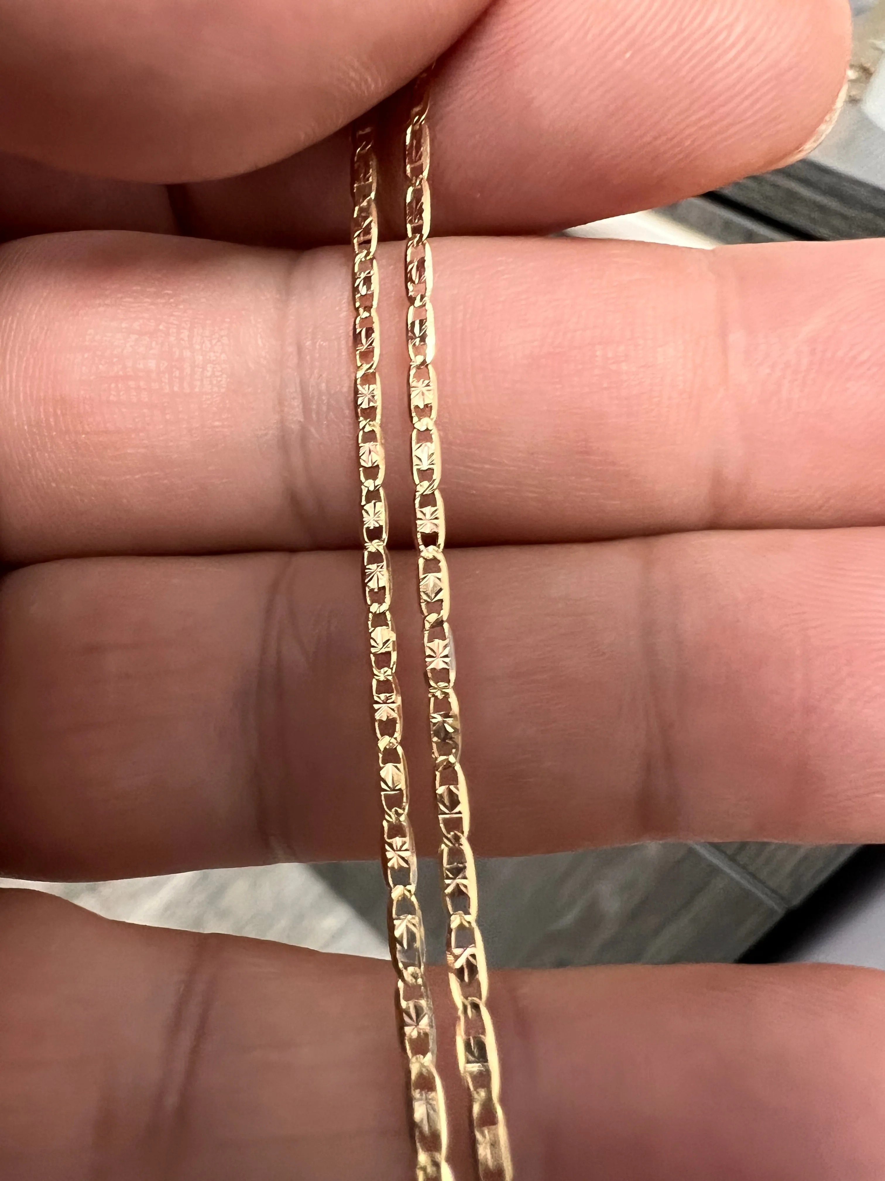 14K three color baby valentino solid gold chain-227223