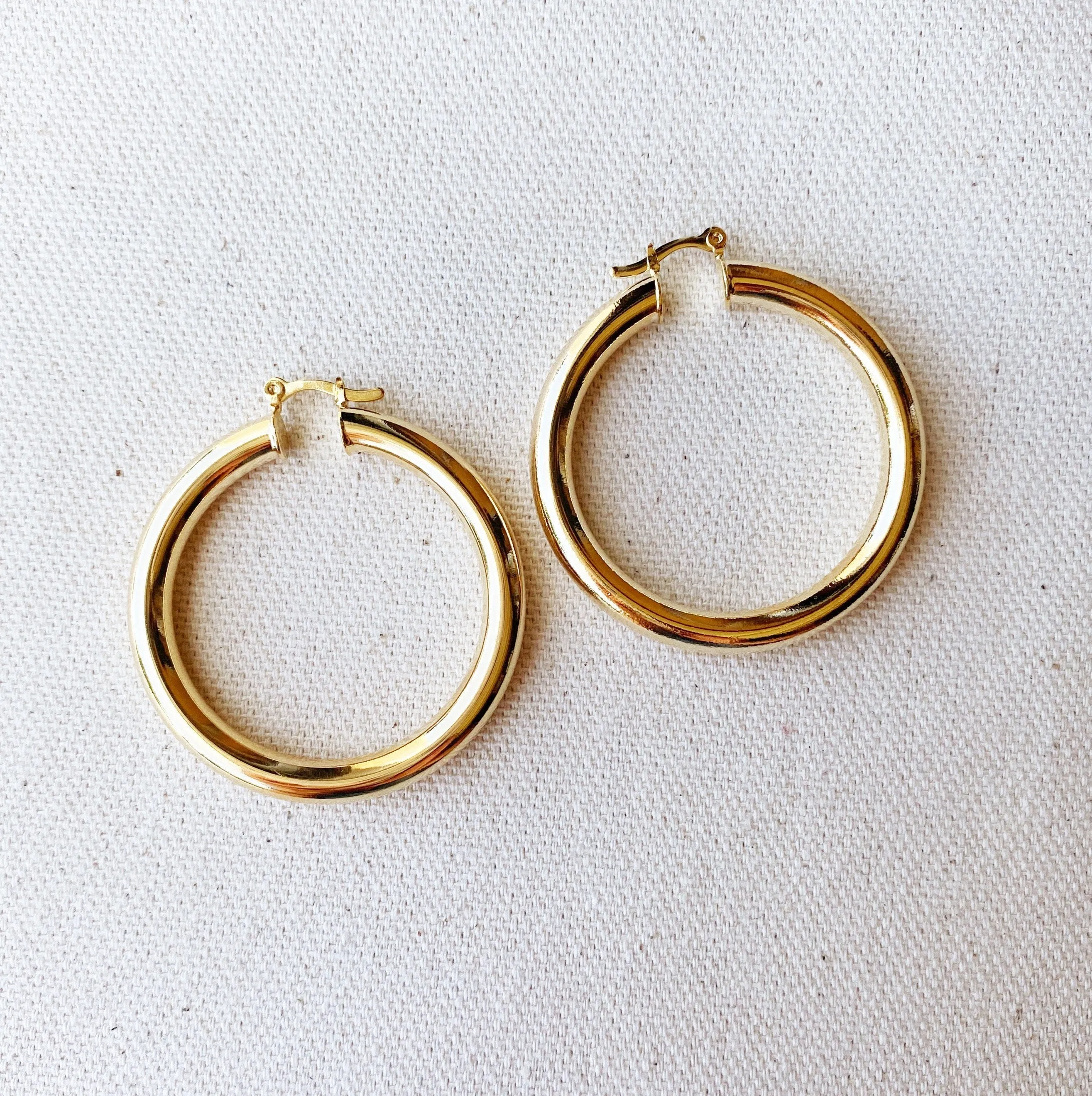 18k Gold Filled Selena Inspired Hoop Earrings 44 mm Diameter