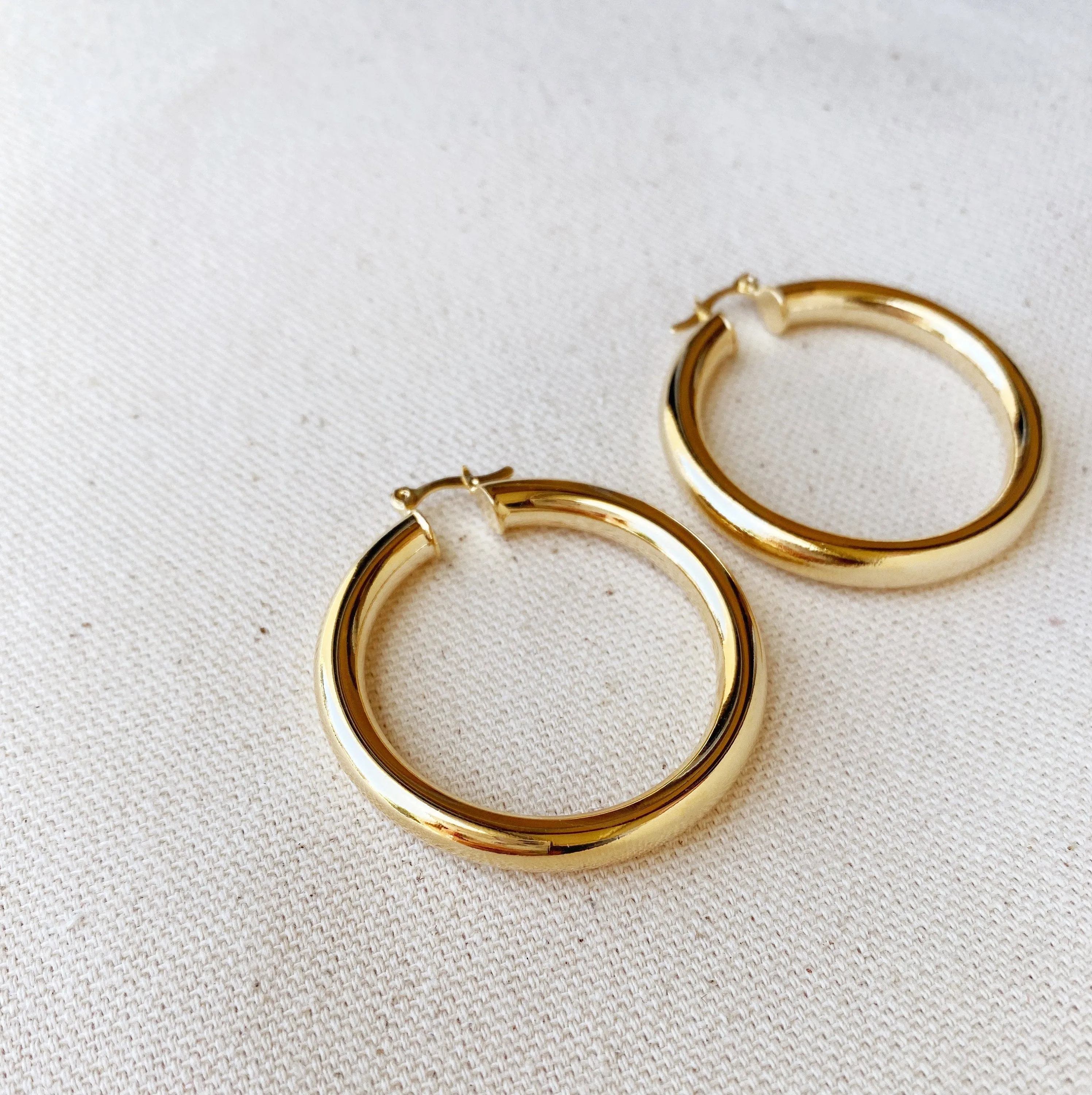 18k Gold Filled Selena Inspired Hoop Earrings 44 mm Diameter