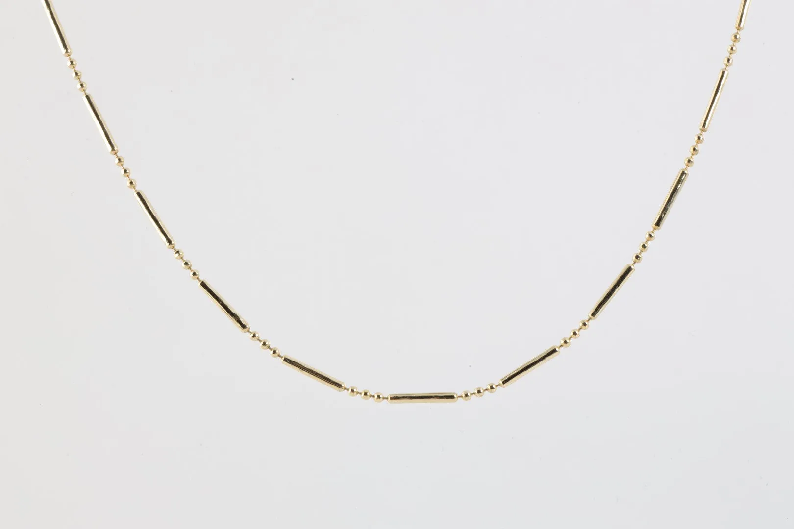 24'' 14k Yellow Gold Bead & Bar Chain Necklace (4.93g.)