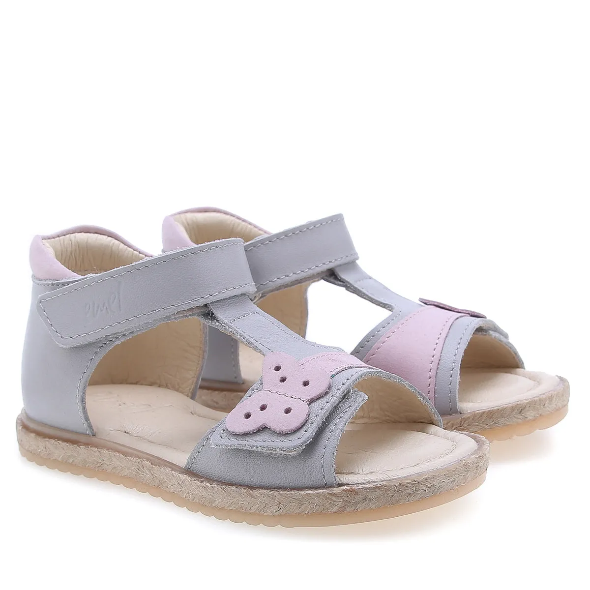 (2637-17) Emel grey Velcro Sandals