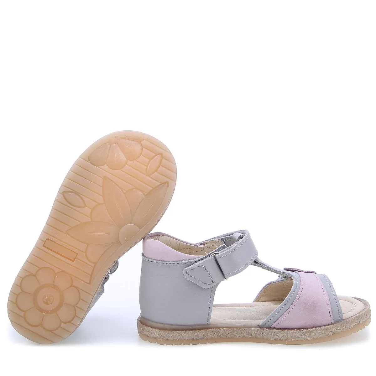 (2637-17) Emel grey Velcro Sandals