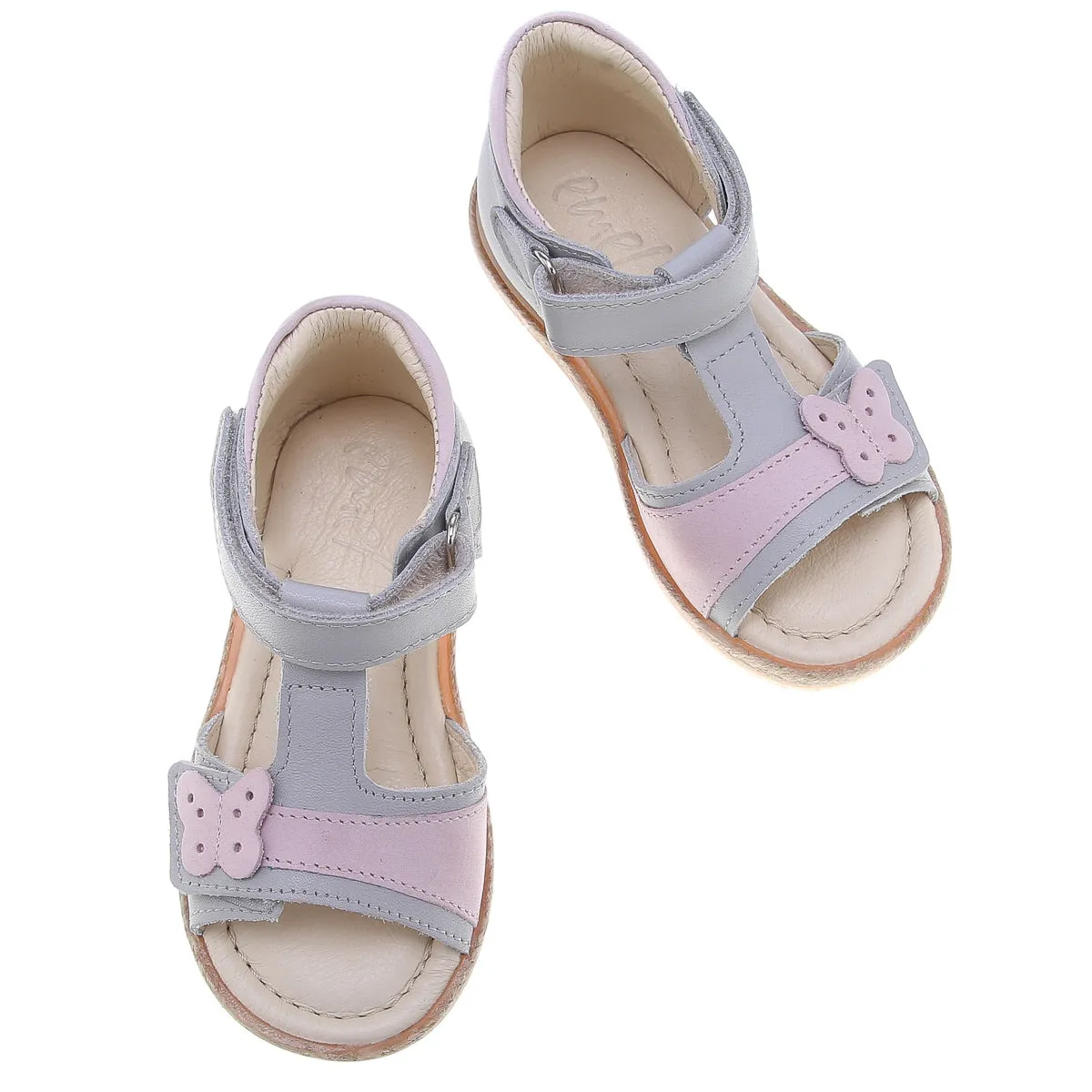 (2637-17) Emel grey Velcro Sandals