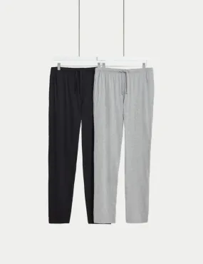 2pk Pure Cotton Pyjama Bottoms