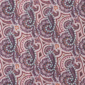 (47C) Peach Paisely Crepe Fabric