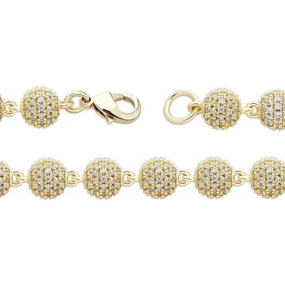 6mm Diamond Beads Chain in Yellow Gold