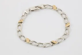 7.5" Tiffany & Co. 925 Silver & 18k Yellow Gold Kihei Chain Bracelet (11.27g.)