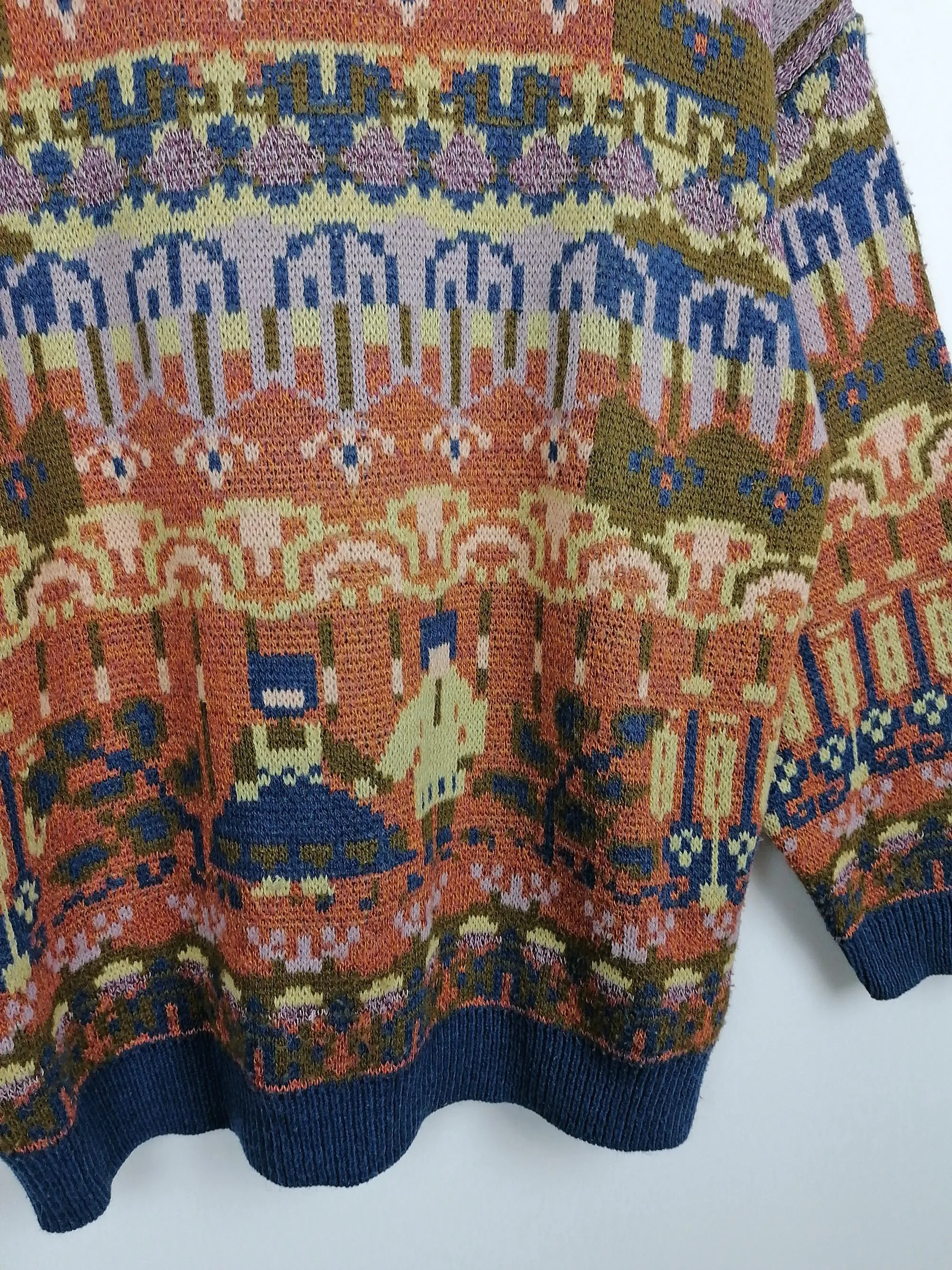 90's ANN LLEWELYN Esq. Folk Pattern Sweater - size S