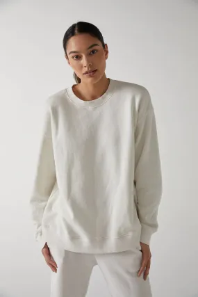 ABBOT ORGANIC FLEECE SWEATSHIRT (WHITE) - VELVET