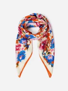 Abstract Meadow Silk Scarf | Orange