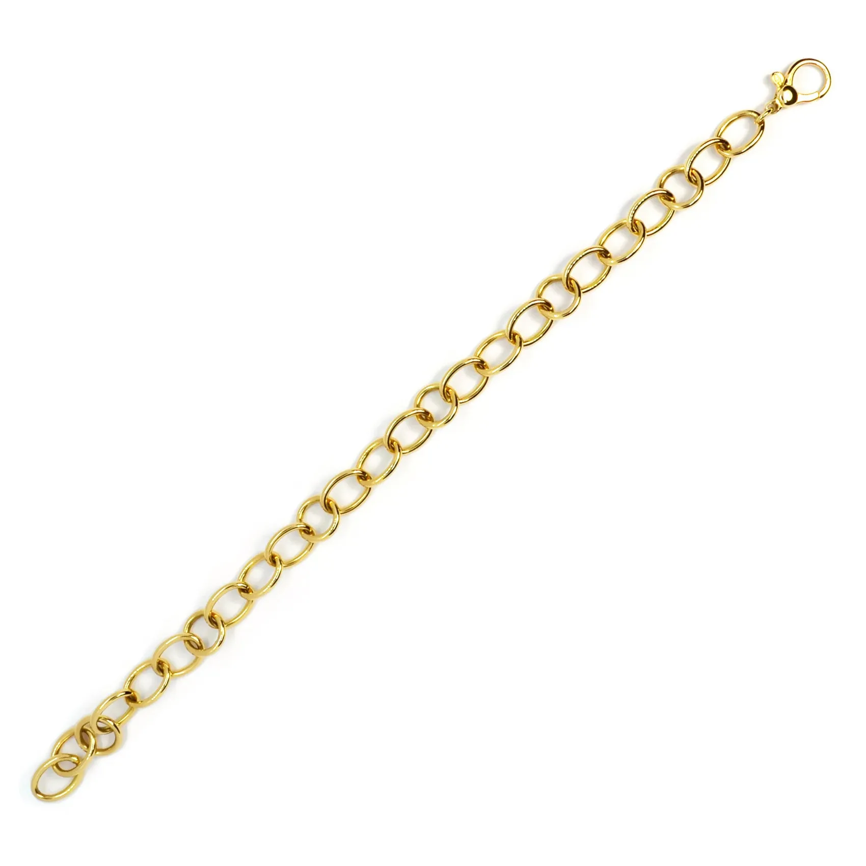 AFJ Gold Collection - Oval and Round Link Chain Bracelet, 18k Yellow Gold