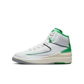 AIR JORDAN 2 RETRO GS - WHITE/LUCKY GREEN-SAIL-LT STEEL GREY