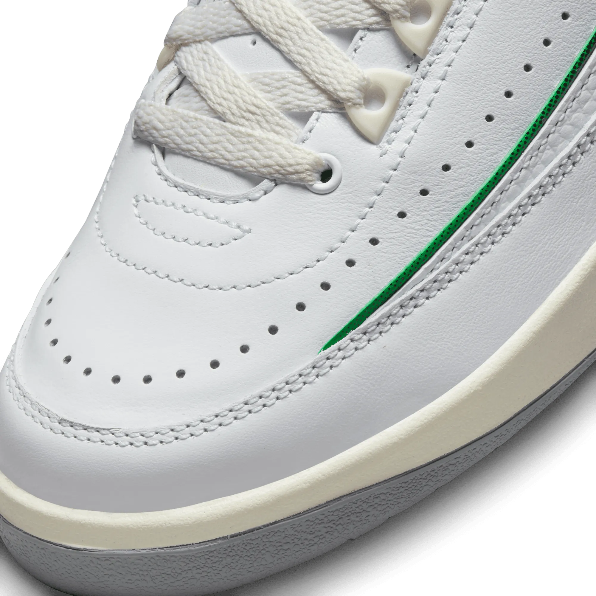 AIR JORDAN 2 RETRO GS - WHITE/LUCKY GREEN-SAIL-LT STEEL GREY