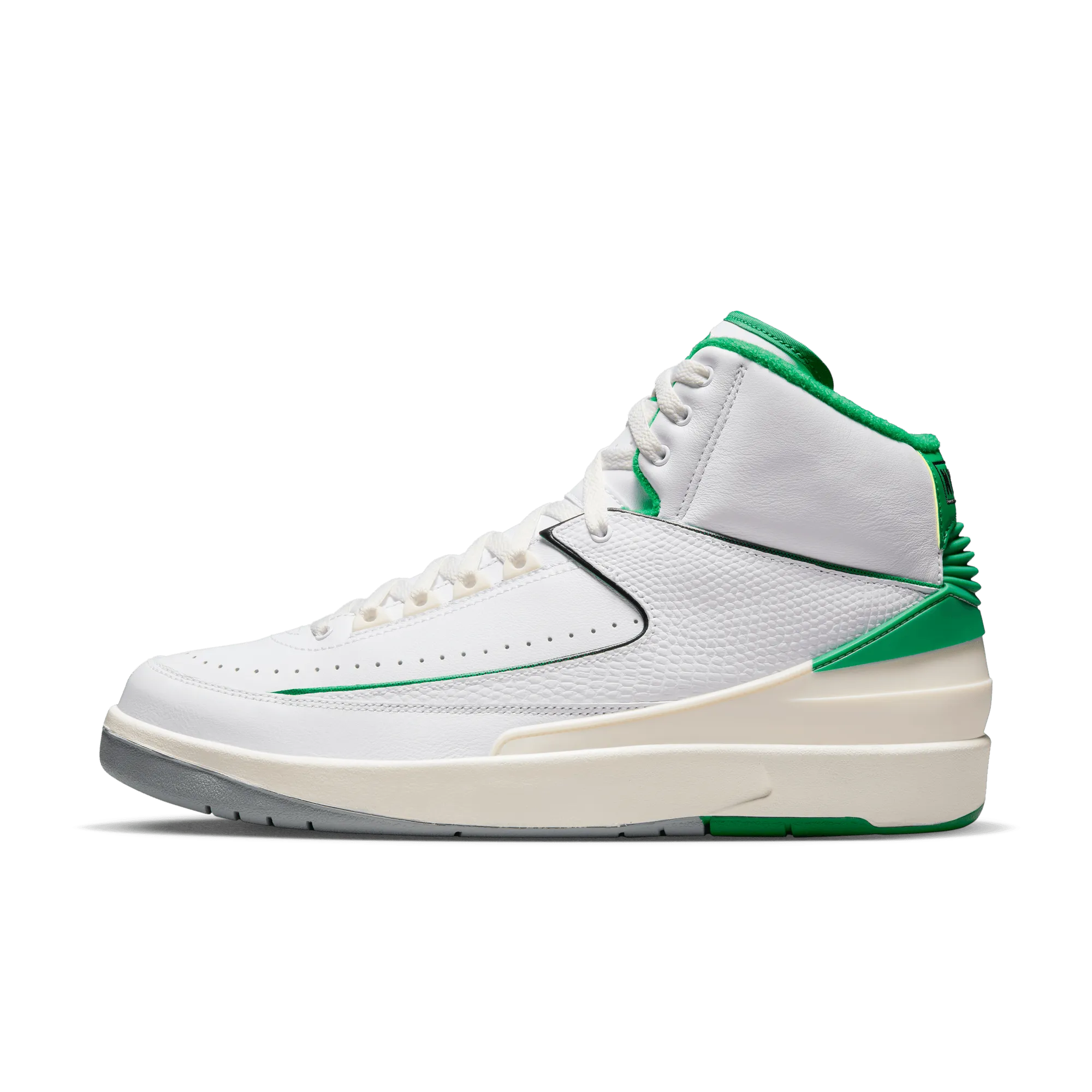 AIR JORDAN 2 RETRO - WHITE/LUCKY GREEN-SAIL-LT STEEL GREY