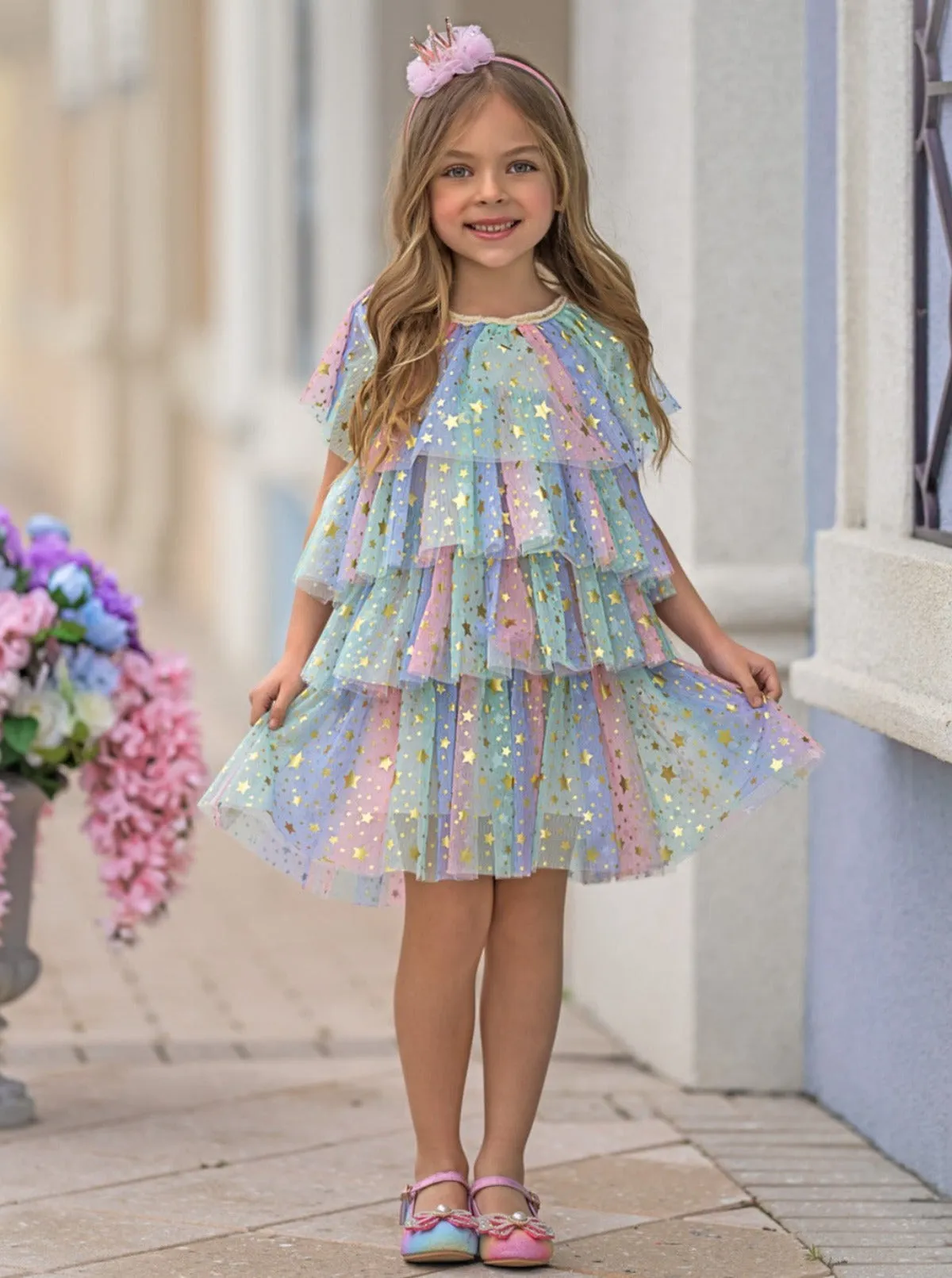 All In The Stars Sparkle Tiered Tulle Dress