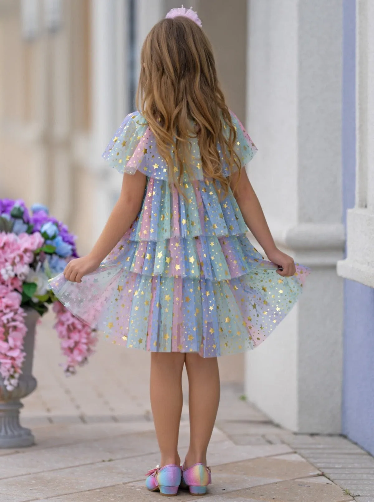 All In The Stars Sparkle Tiered Tulle Dress