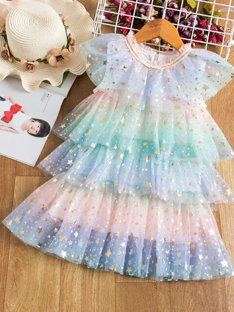 All In The Stars Sparkle Tiered Tulle Dress