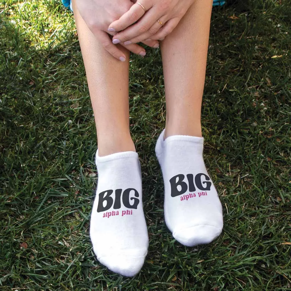 Alpha Phi No Show Socks for Bigs and Littles