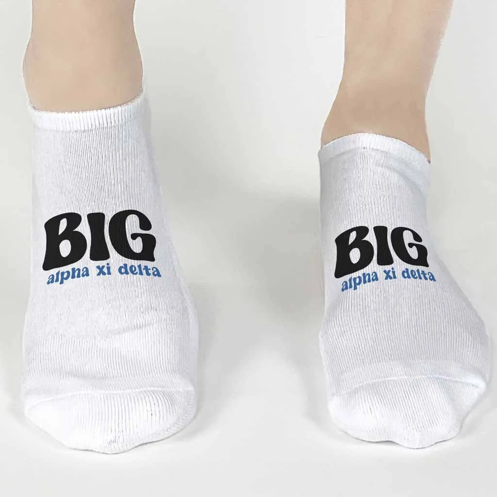 Alpha Xi Delta No Show Socks for Bigs and Littles