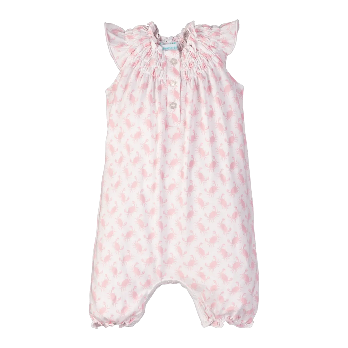 Angel Sleeve Romper - Pink Crabs