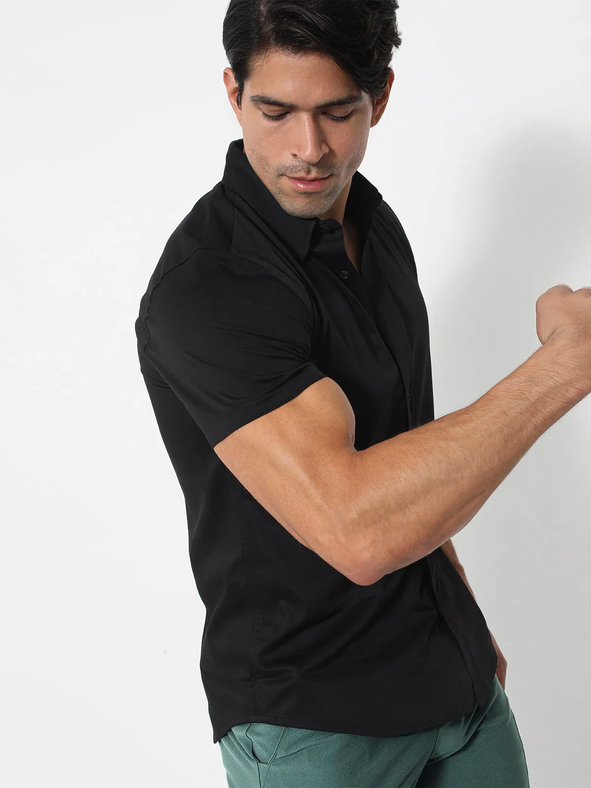 Bamboo Performance Short Sleeve Shirt Black