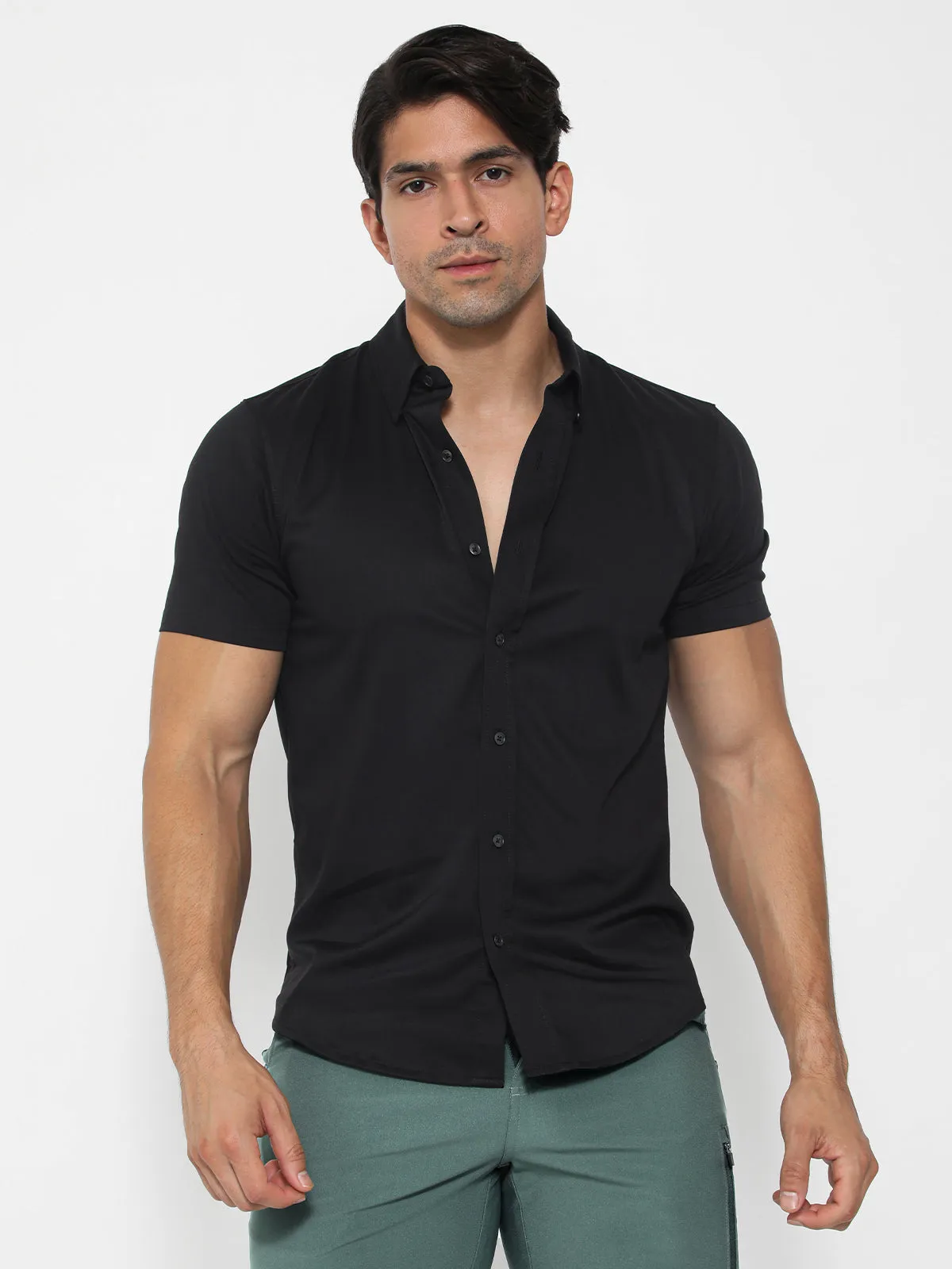 Bamboo Performance Short Sleeve Shirt Black