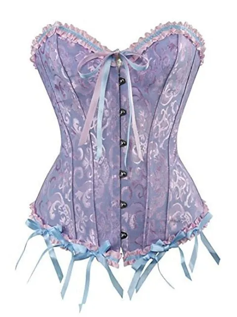 Bavarian Style Overbust Corset with Tummy Control and Push-Up Effect in Elegant Design