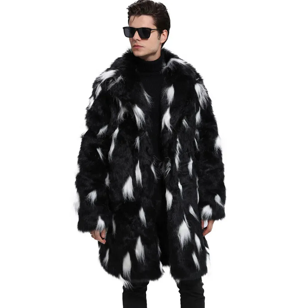 Black And White Spot Fur Coat