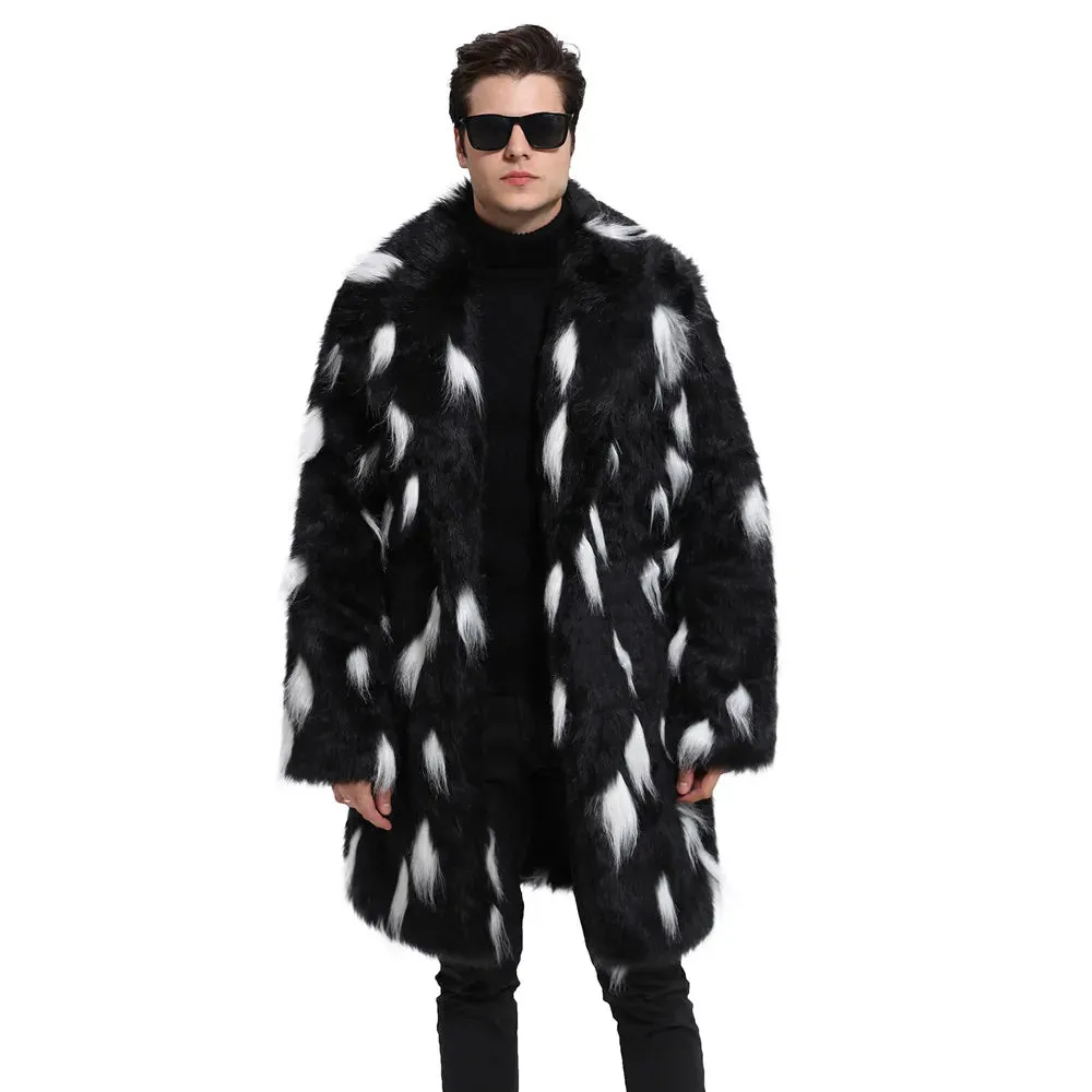 Black And White Spot Fur Coat