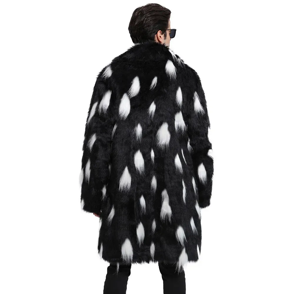 Black And White Spot Fur Coat