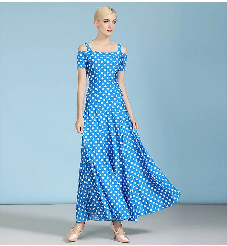 Black/Blue/Red/Pink Polka Dot Standard Dress | 9068