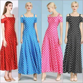 Black/Blue/Red/Pink Polka Dot Standard Dress | 9068