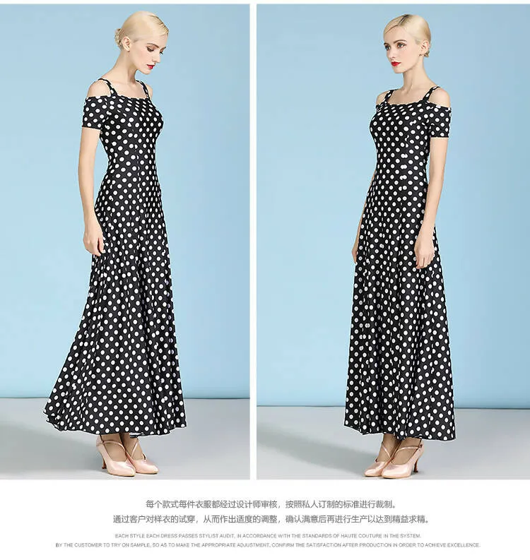 Black/Blue/Red/Pink Polka Dot Standard Dress | 9068