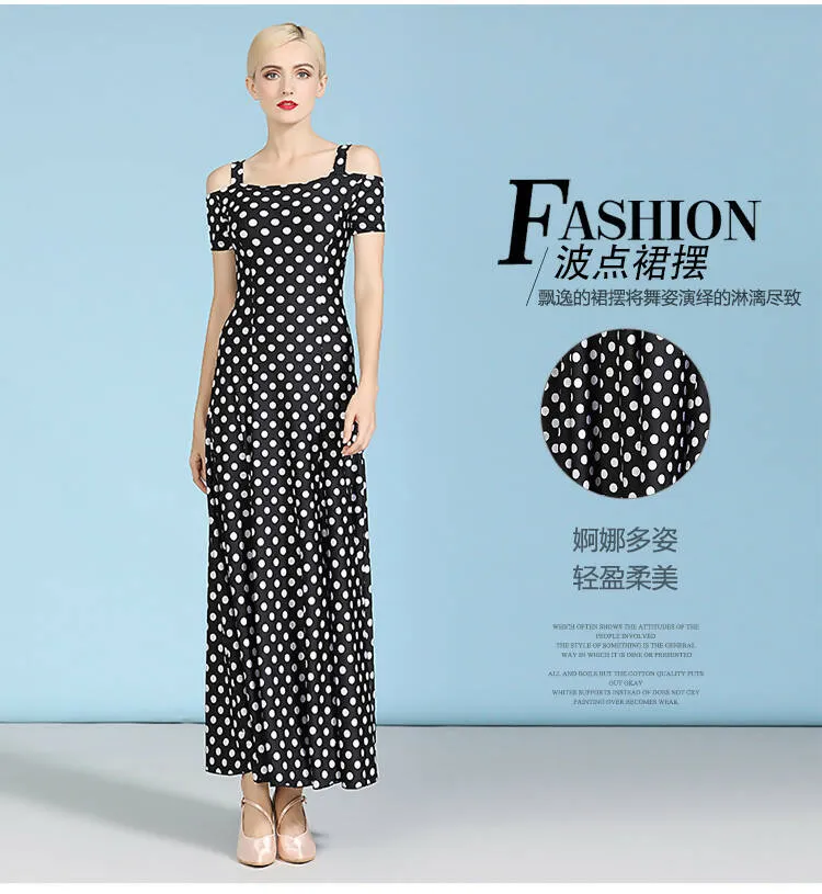 Black/Blue/Red/Pink Polka Dot Standard Dress | 9068