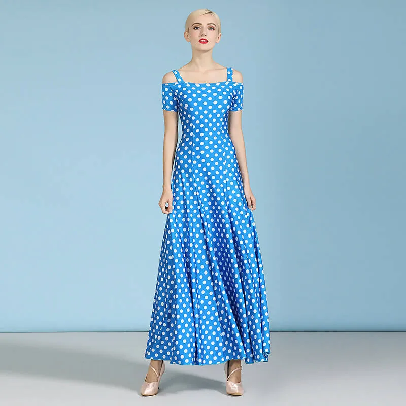 Black/Blue/Red/Pink Polka Dot Standard Dress | 9068