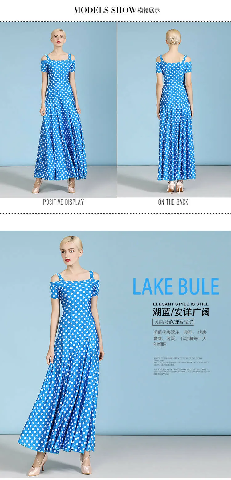 Black/Blue/Red/Pink Polka Dot Standard Dress | 9068