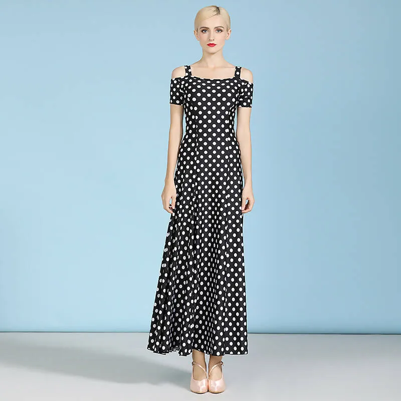 Black/Blue/Red/Pink Polka Dot Standard Dress | 9068