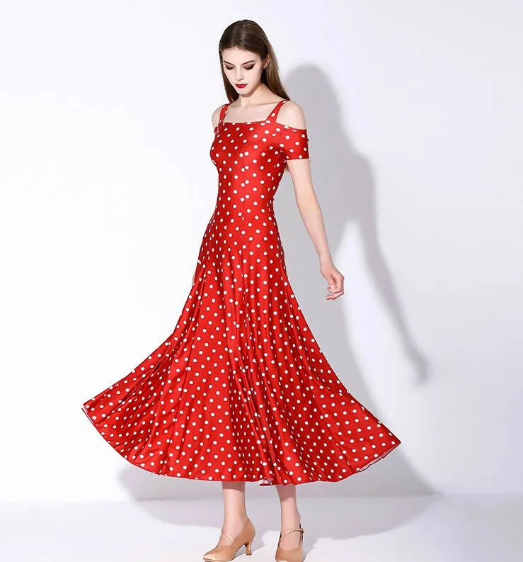 Black/Blue/Red/Pink Polka Dot Standard Dress | 9068