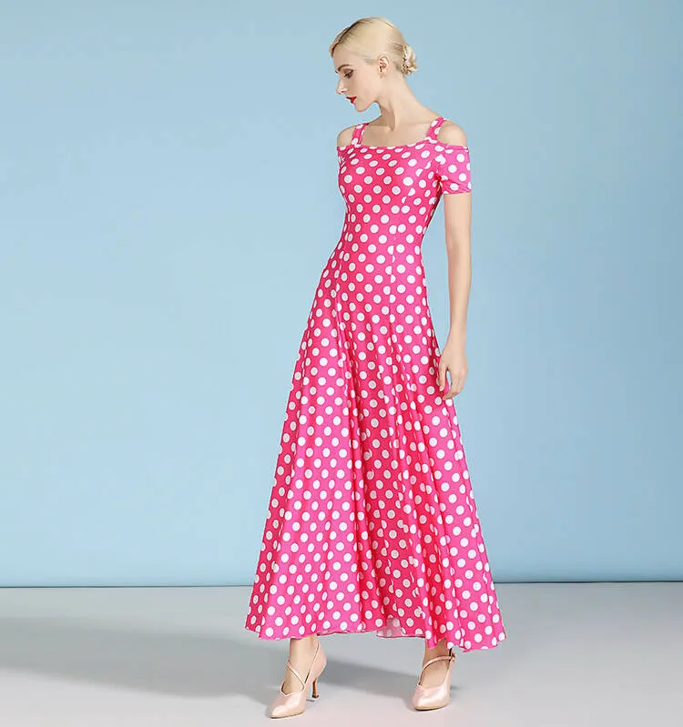 Black/Blue/Red/Pink Polka Dot Standard Dress | 9068