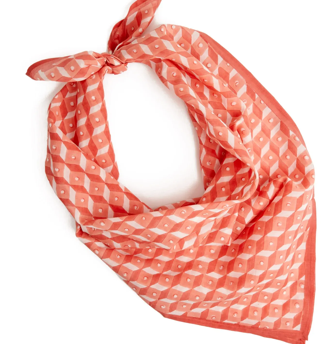 Block Shop: Correa - Square Scarf - Burnt Coral