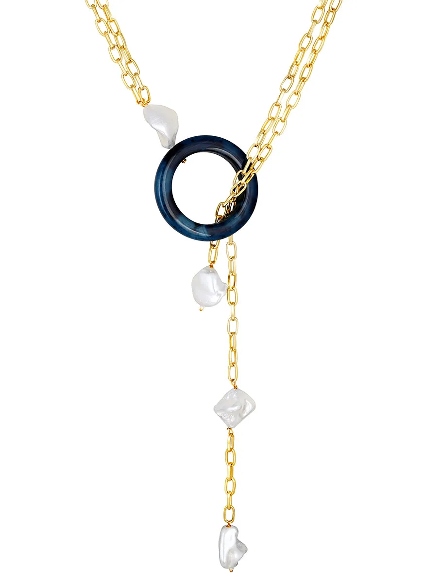 Blue Gold Plated Handcrafted Necklace