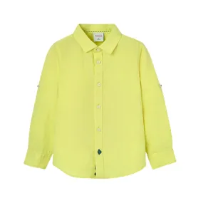 Boboli long-sleeved linen shirt for boys and girls 736039-1179 lemon