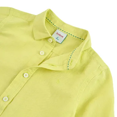 Boboli long-sleeved linen shirt for boys and girls 736039-1179 lemon