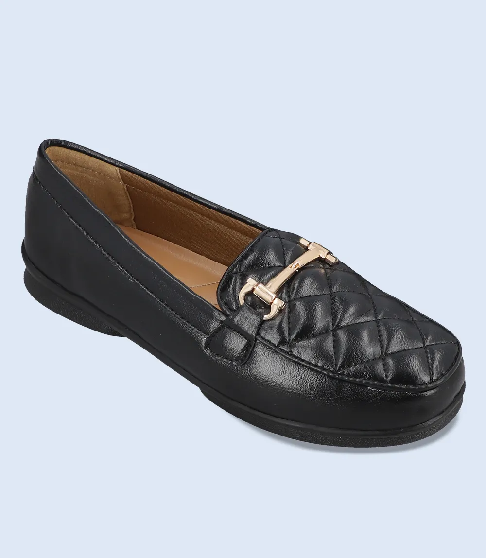 BW8467-BLACK-Women Comfort Moccasins