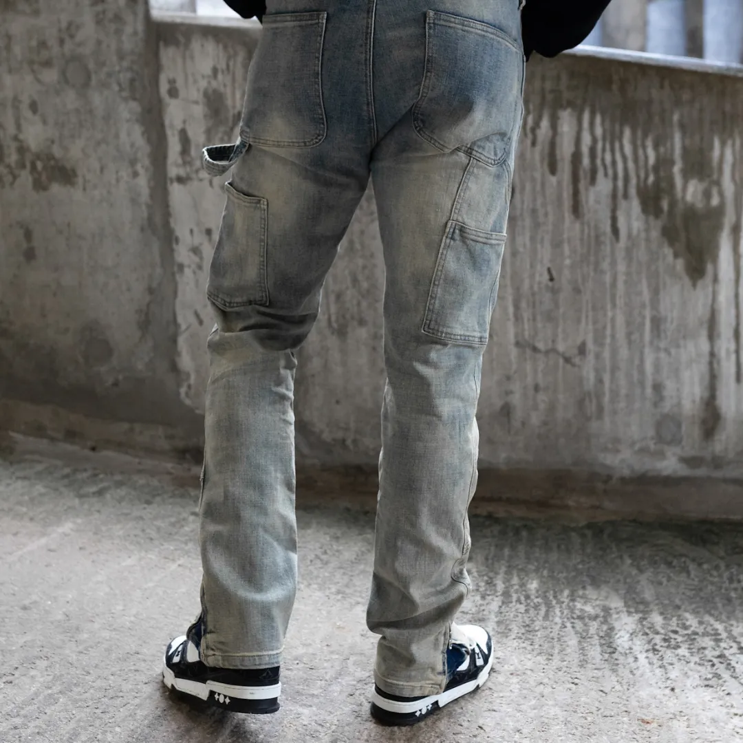 CARGO FLARED JEANS