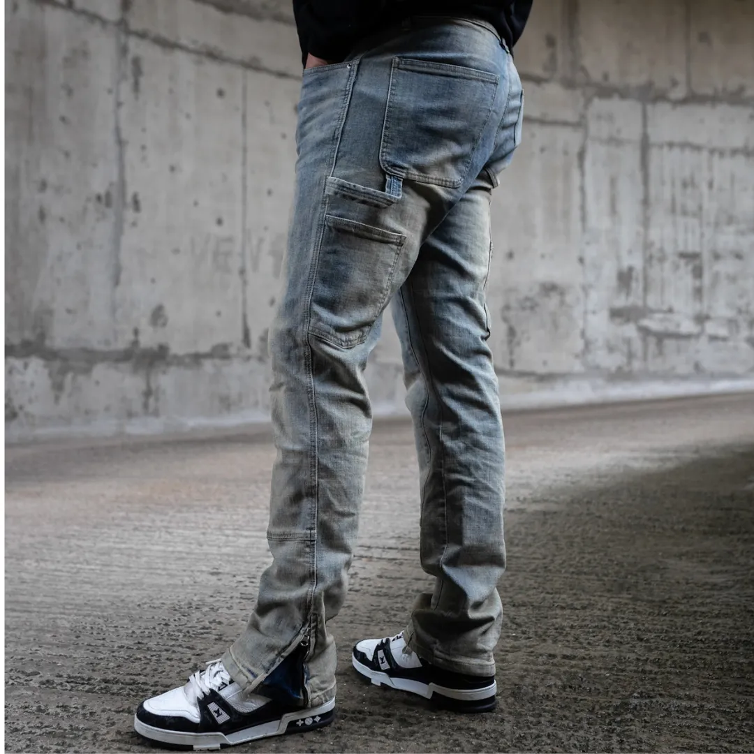 CARGO FLARED JEANS