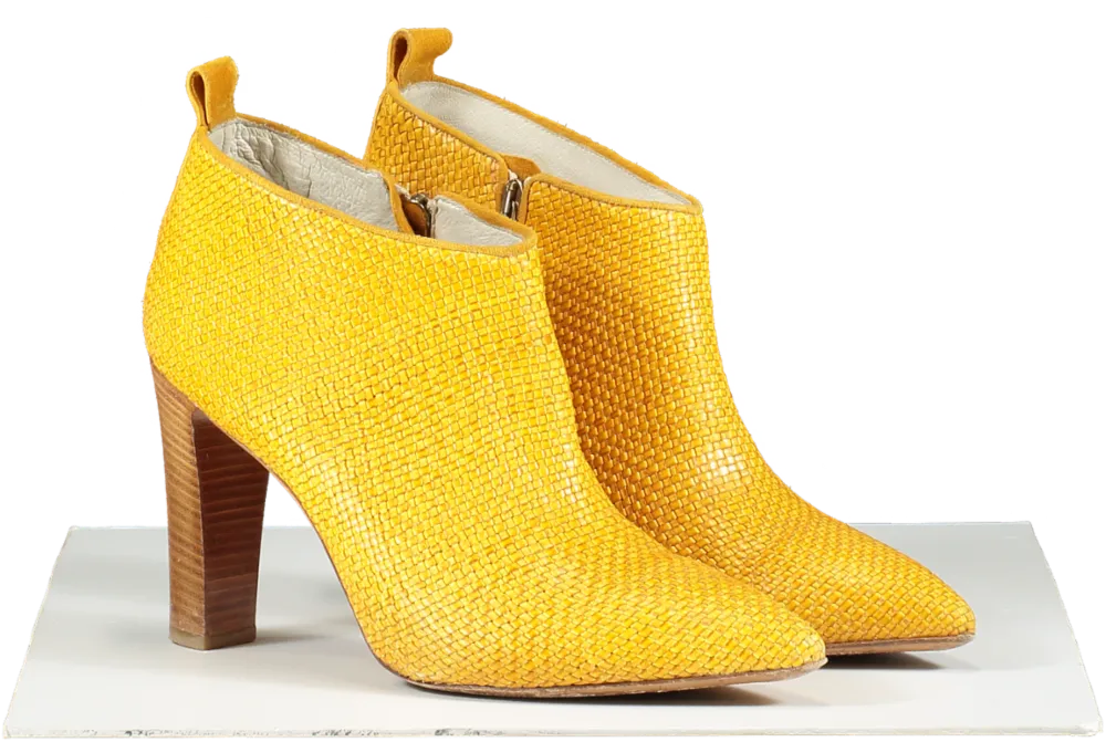 Cecilia Quinn Yellow Woven Heel Boots UK 8 EU 41 👠