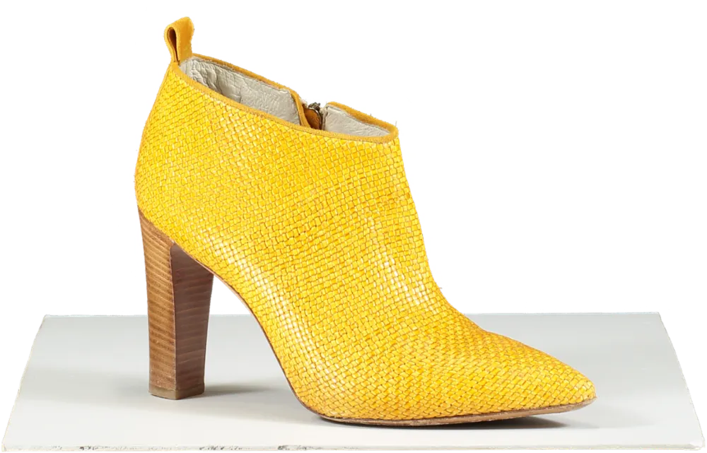 Cecilia Quinn Yellow Woven Heel Boots UK 8 EU 41 👠