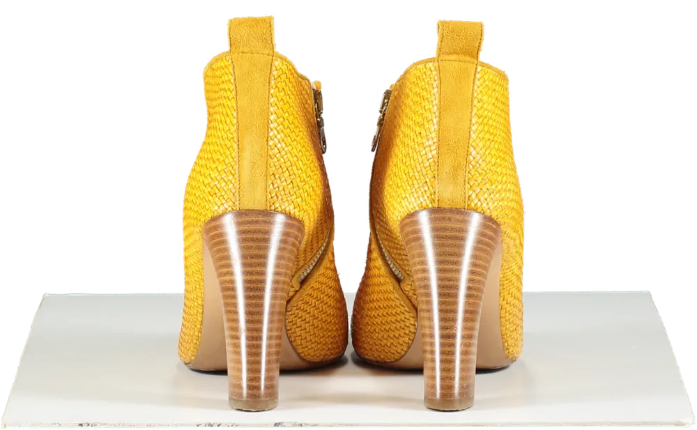 Cecilia Quinn Yellow Woven Heel Boots UK 8 EU 41 👠