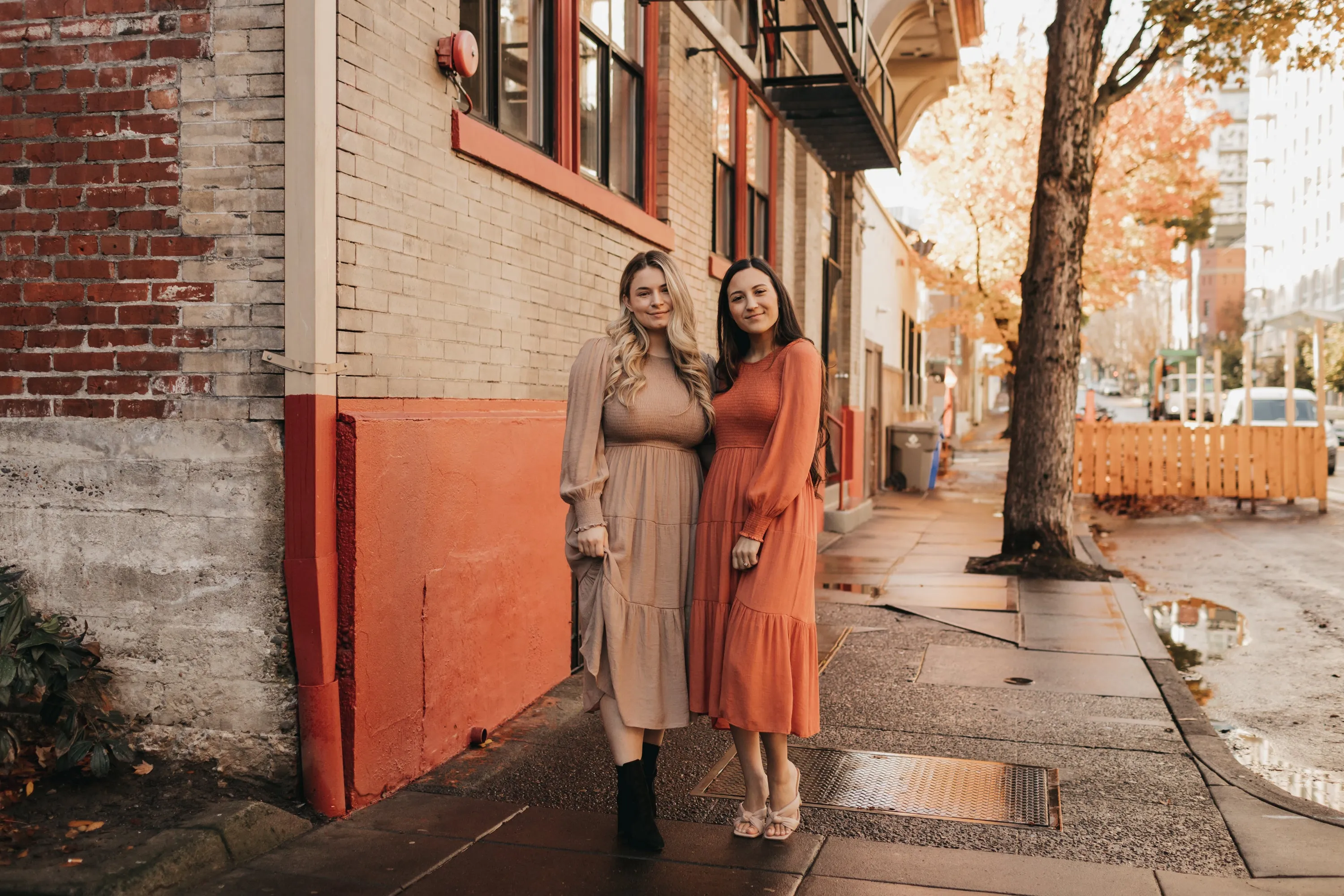 Charlotte Smocked Dress in Rust